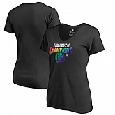 Women Golden State Warriors Fanatics Branded 2018 NBA Finals Champions Team Pride V Neck T-Shirt Black,baseball caps,new era cap wholesale,wholesale hats